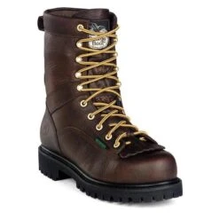 Men's Georgia 8" Low-Heel Logger Waterproof Boots -Boots Shoes Shop 0 650 georgia 8 low heel logger waterproof tumbled chocolate