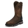 Men's Justin Original Work Boots 11" Driscoll Square Toe Met Guard ST WP -Boots Shoes Shop 0 650 justin original work boots 11 driscoll square toe met guard st wp tumbled mahogany