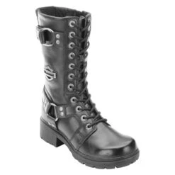 Women's Harley Davidson Footwear Eda Side-Zip Boots -Boots Shoes Shop 2 650 harley davidson footwear eda side zip black