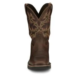 Men's Justin Original Work Boots 11" Driller Square Toe Waterproof -Boots Shoes Shop 4 650 justin original work boots 11 driller square toe waterproof rugged tan