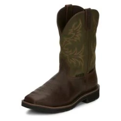 Men's Justin Original Work Boots 11" Keavan Met Guard Steel Toe Waterproof -Boots Shoes Shop 4 650 justin original work boots 11 keavan met guard steel toe waterproof dark brown mossy green