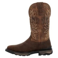 Men's Rocky Carbon 6 Pull On Western Boots -Boots Shoes Shop 4 650 rocky carbon 6 pull on western boots dark brown