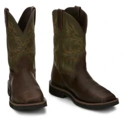 Men's Justin Original Work Boots 11" Keavan Met Guard Steel Toe Waterproof -Boots Shoes Shop 5 650 justin original work boots 11 keavan met guard steel toe waterproof dark brown mossy green